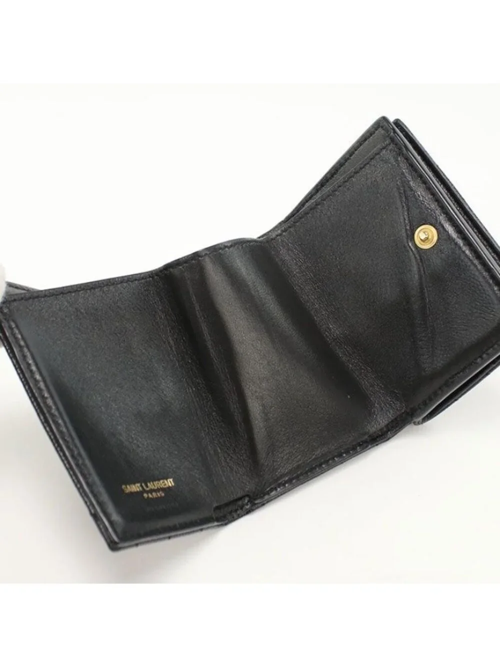 Saint Laurent Origami Tiny Wallet YSL Monogram Trifold Calf - Picture 3 of 7